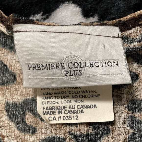 PREMIERE COLLECTION Plus-size leopard print v-neck sleeveless shirt XL 1X 2X top - Picture 2 of 12